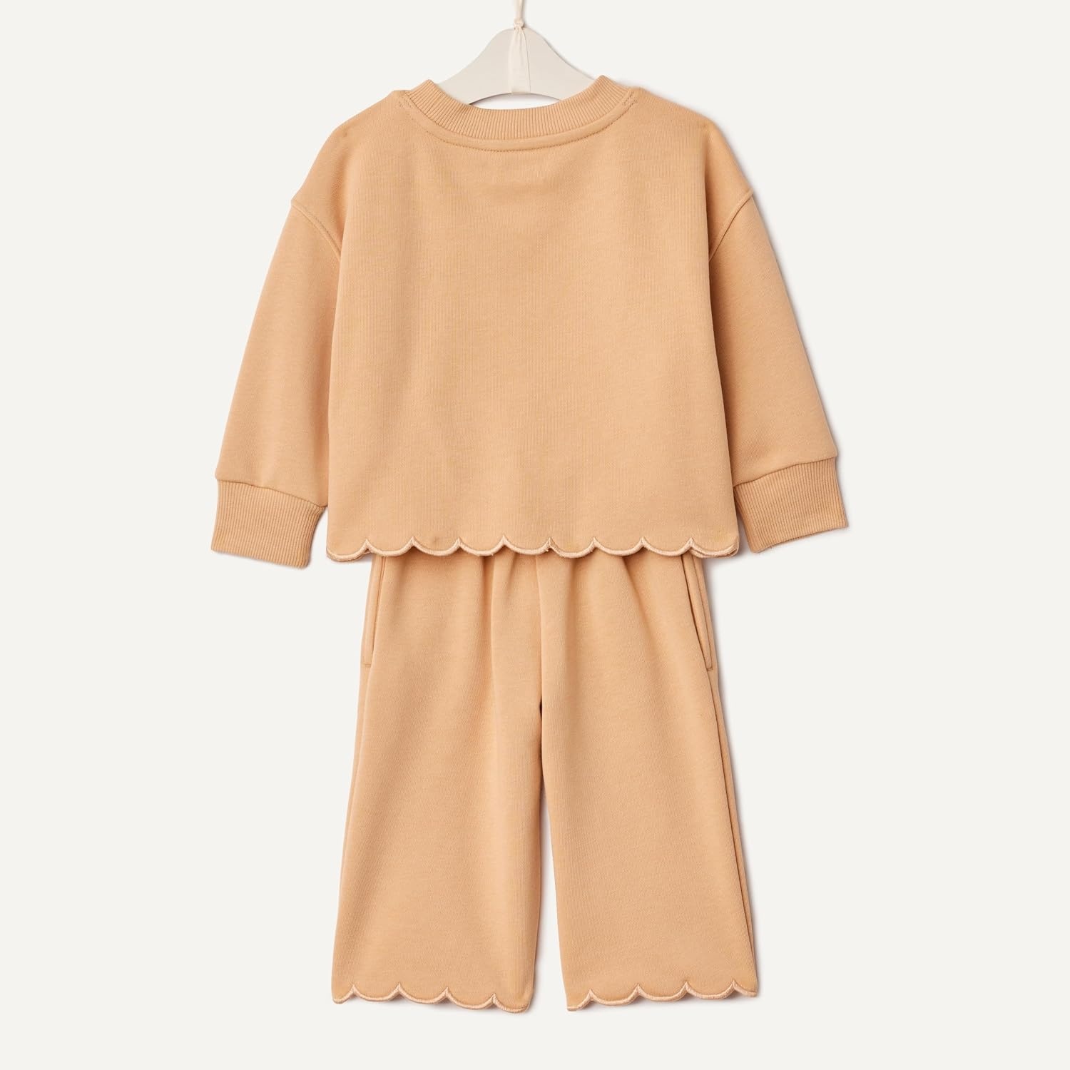 image:imageAmazon Essentials x Sofia Grainge Toddlers and Baby Girls French Terry Sweatshirt Pant and Top SetLight Camel Big Bear Heart
