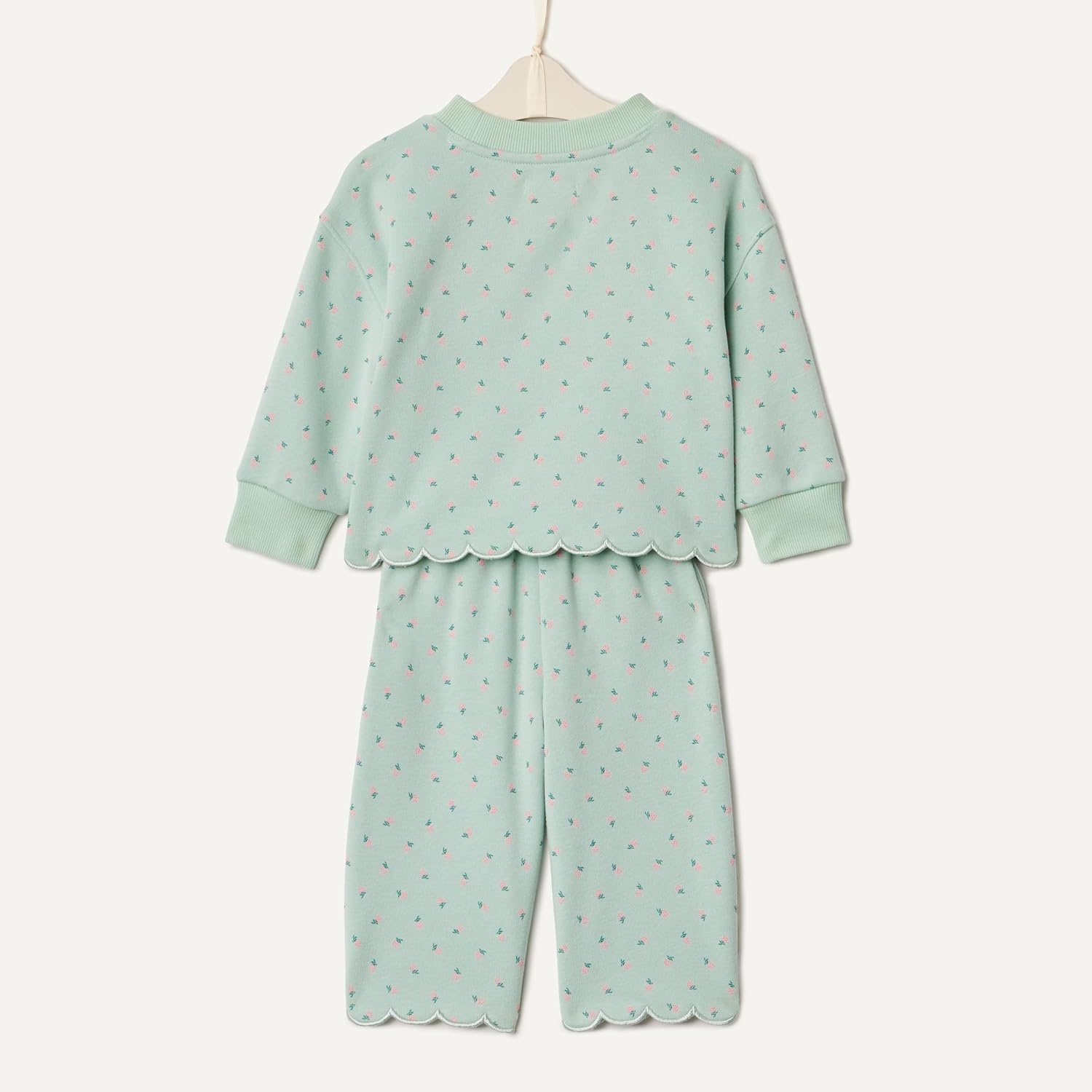 image:imageAmazon Essentials x Sofia Grainge Toddlers and Baby Girls French Terry Sweatshirt Pant and Top SetMint Little Strawberries