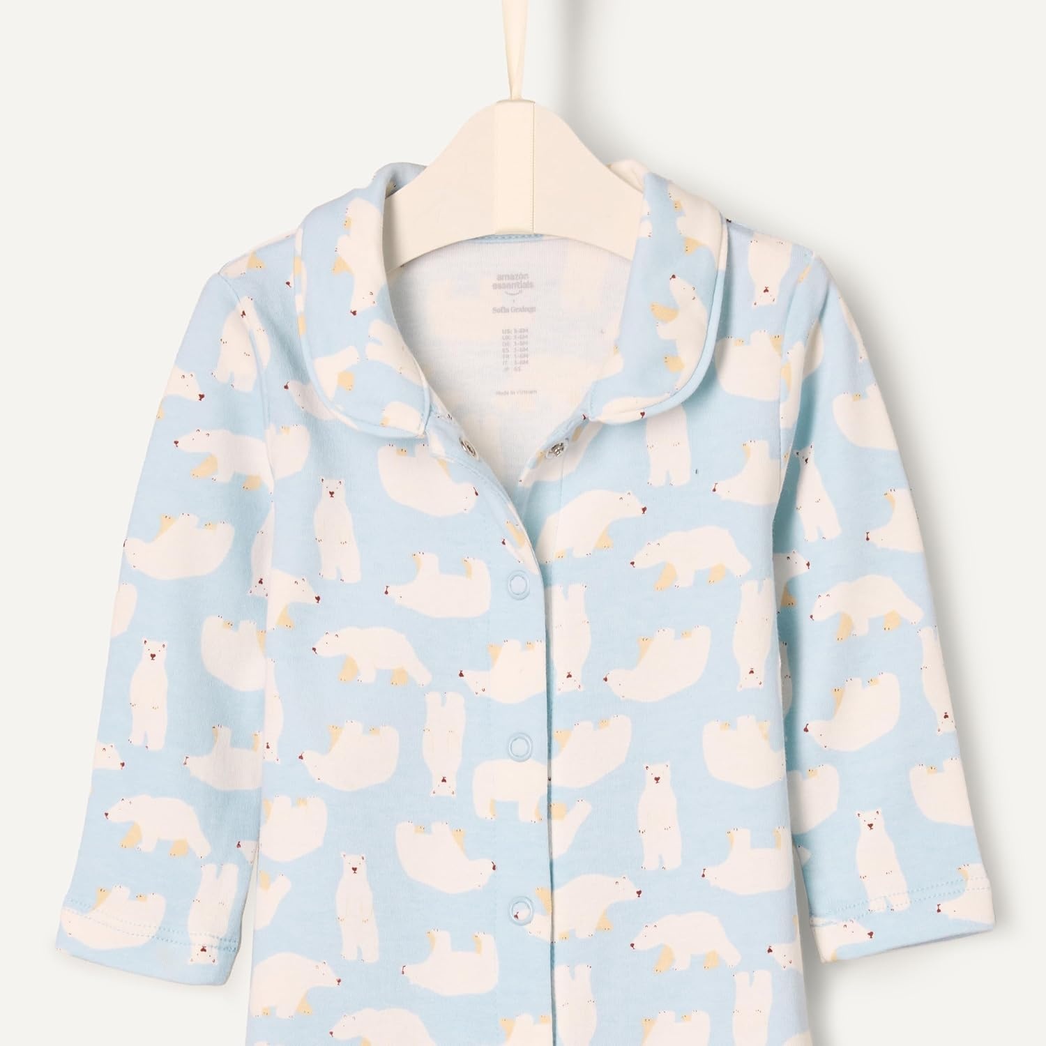 image:imageAmazon Essentials x Sofia Grainge Unisex Babies Cotton Footless Sleepsuit Pack of 2Blue Bunny Bear
