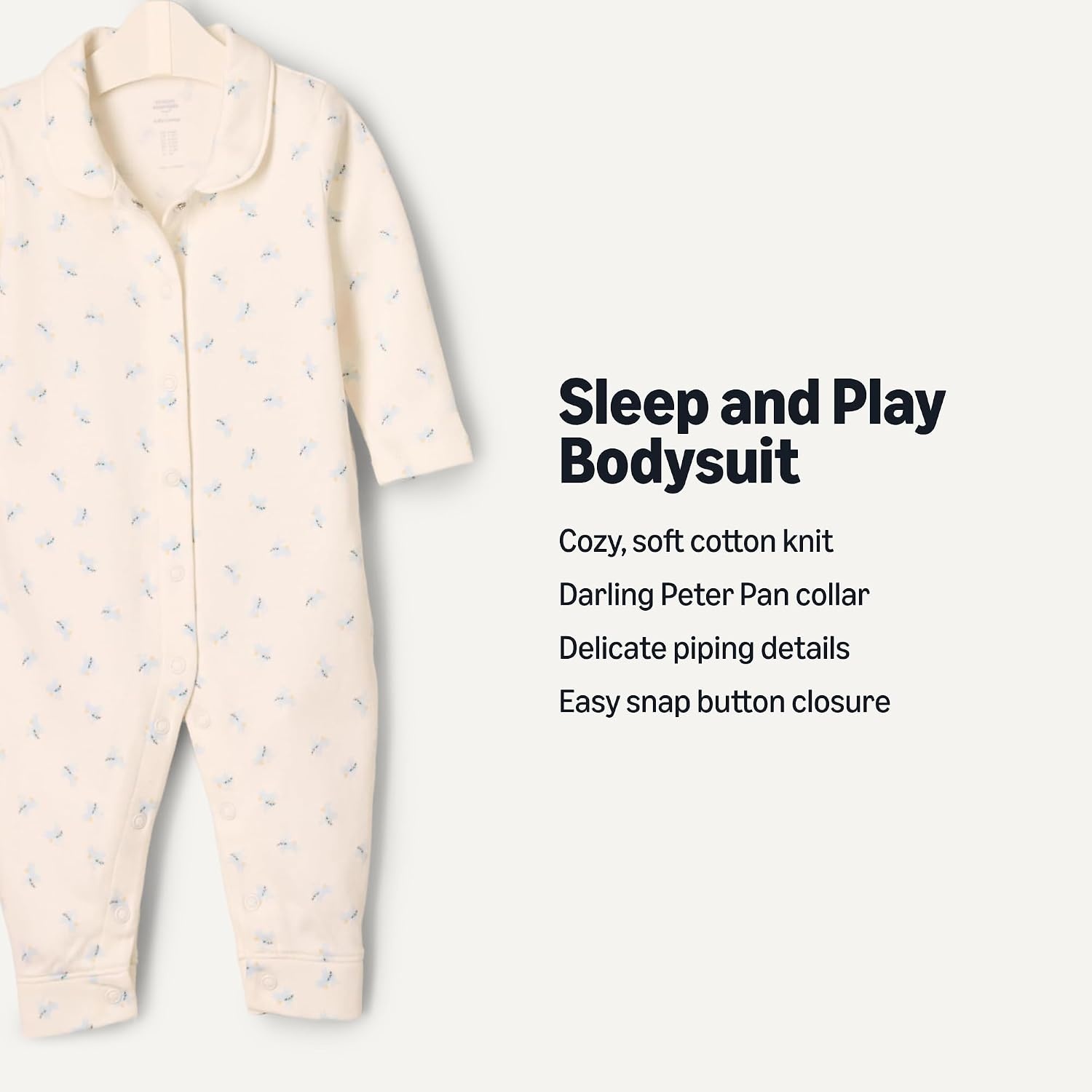 image:imageAmazon Essentials x Sofia Grainge Unisex Babies Cotton Footless Sleepsuit Pack of 2Blue Bunny Bear