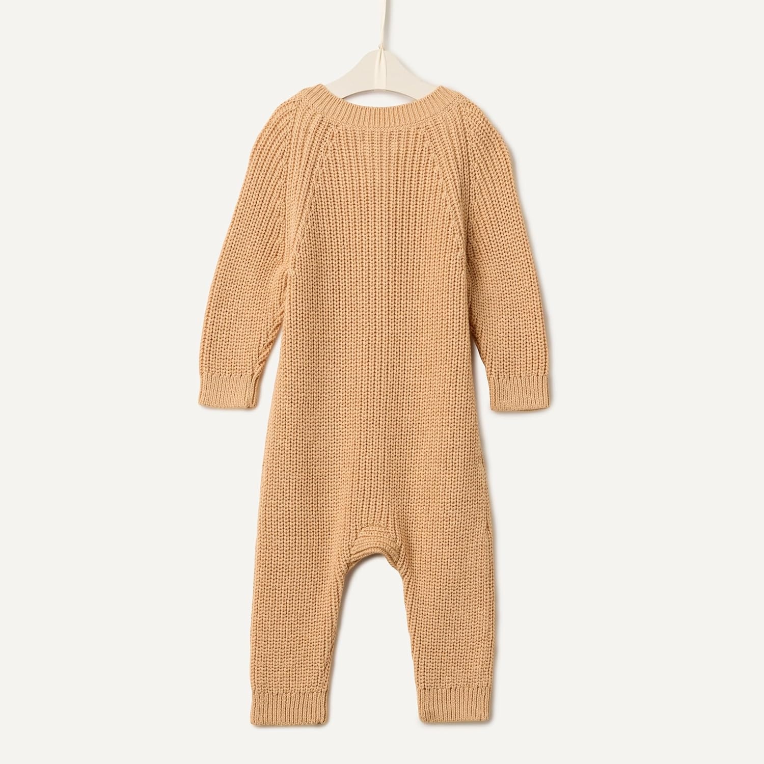 image:imageAmazon Essentials x Sofia Grainge Unisex Babies Cotton Knit PlaysuitLight Camel