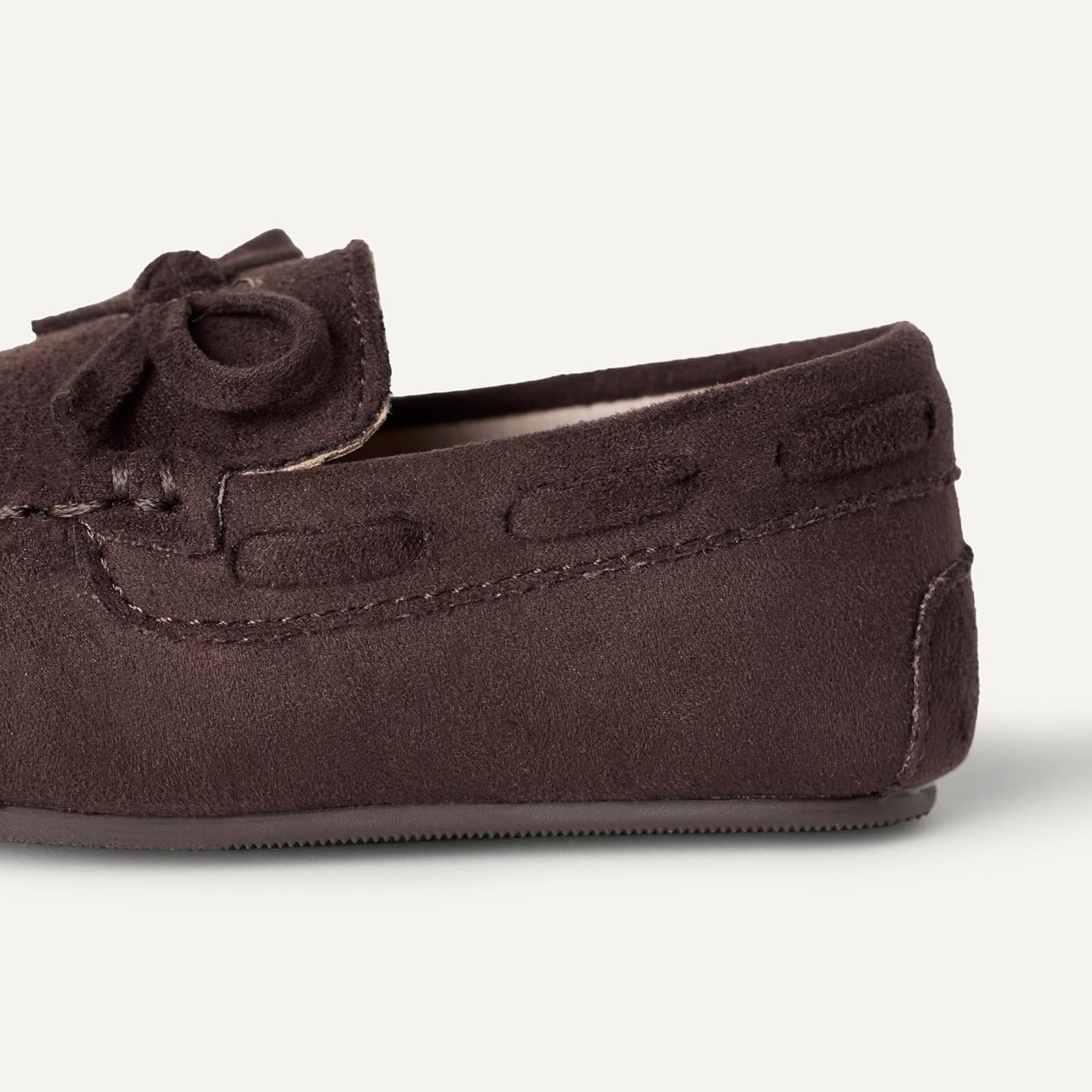 image:imageAmazon Essentials x Sofia Grainge Unisex Toddlers Faux Suede Loafer Flat Shoes with Memory Foam Flexible SlipOn DesignBrown