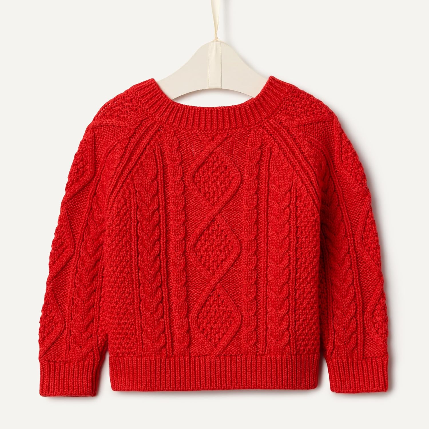 image:imageAmazon Essentials x Sofia Grainge Unisex Toddlers and Babies Cable Knit Cotton Fisherman Cardigan SweaterRed