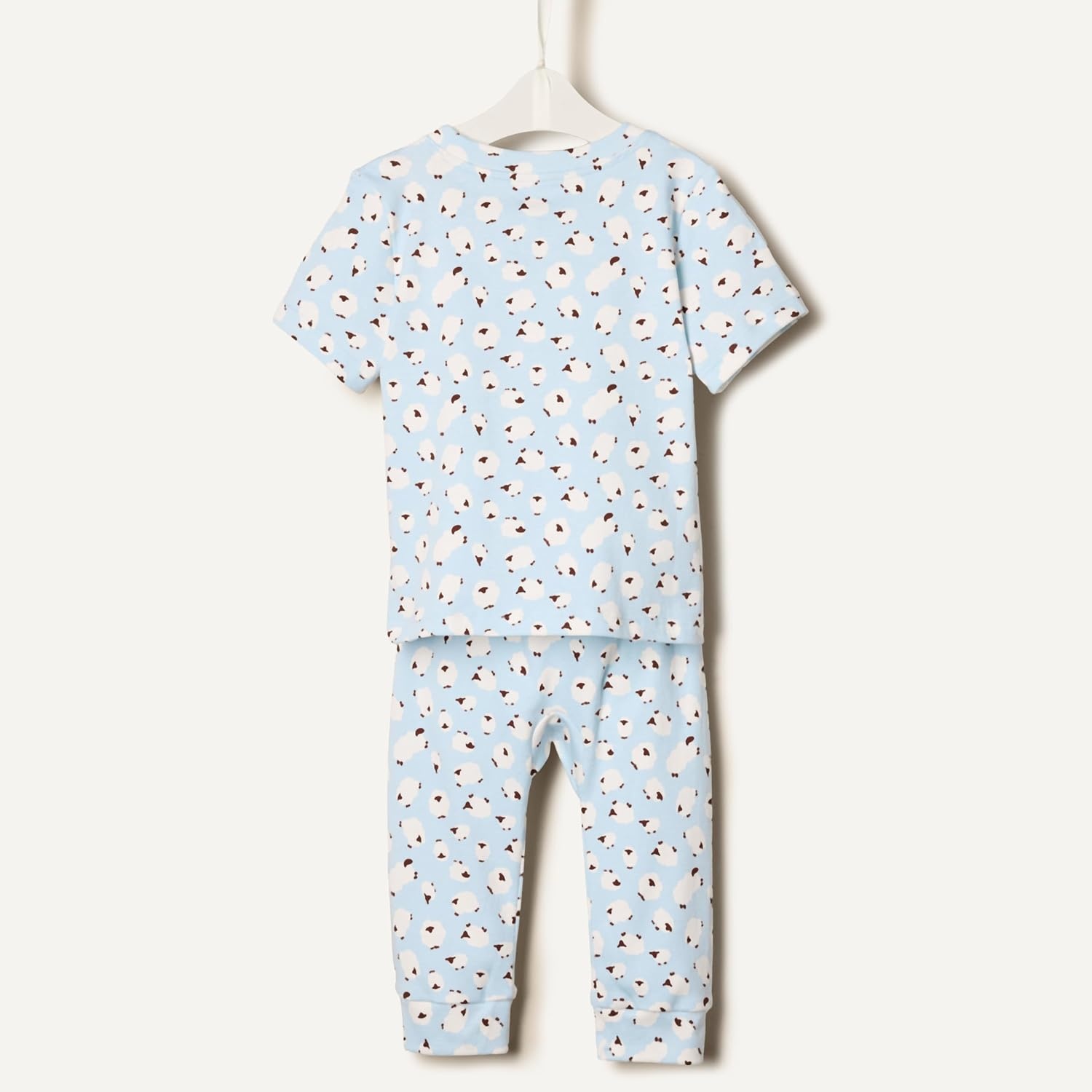 image:imageAmazon Essentials x Sofia Grainge Unisex Toddlers and Babies Cotton Knit Short Sleeve Shirt amp Pants SetLight Blue Lambs