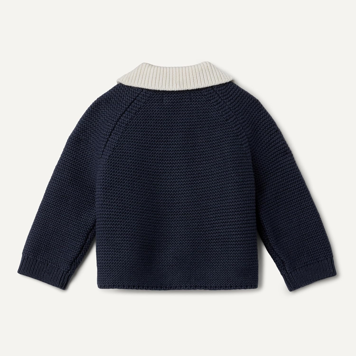 image:imageAmazon Essentials x Sofia Grainge Unisex Toddlers and Babies Peter Pan Collar Sweater Jacket Soft Cotton Knit with StretchNavy