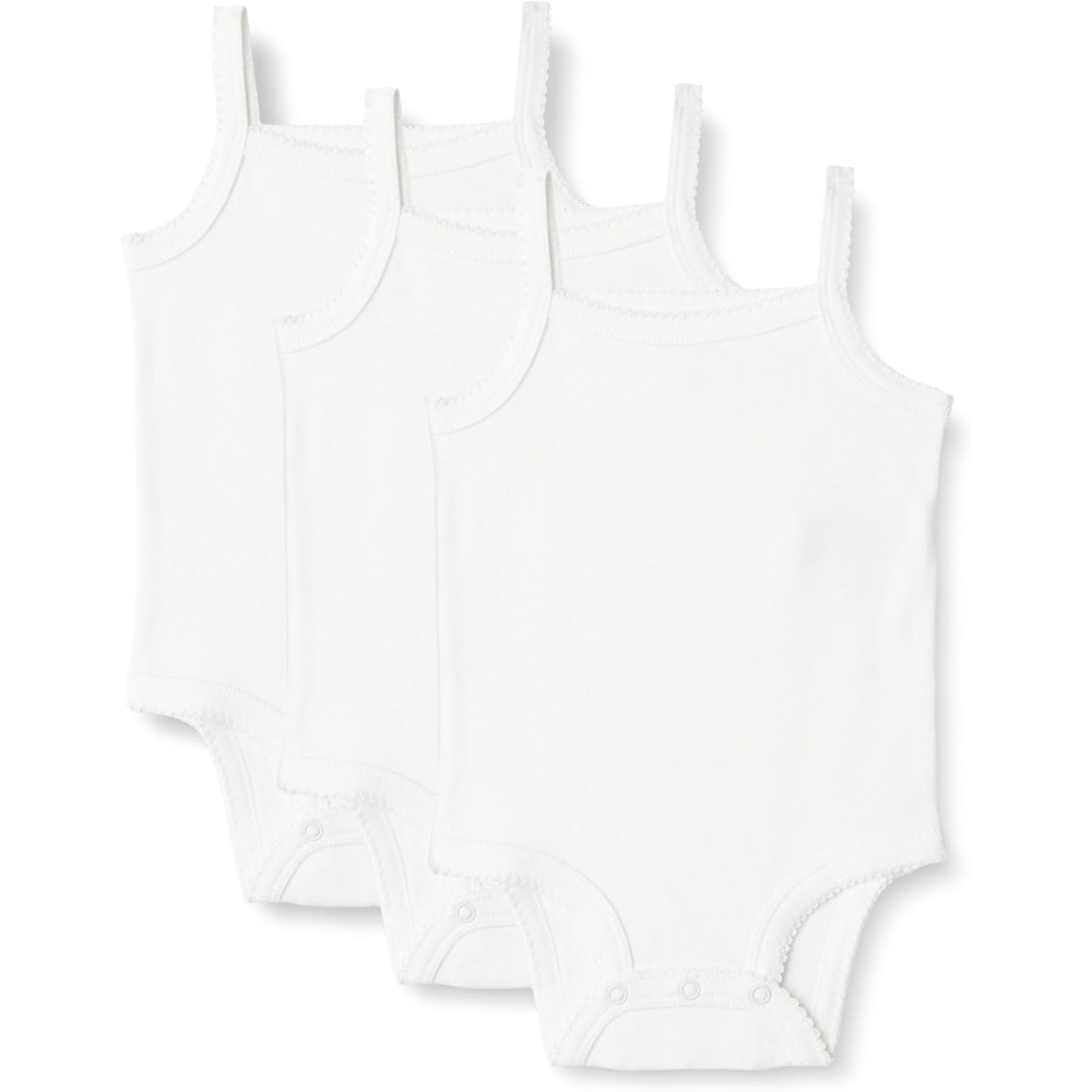image:imageAmazon Essentials Baby Girls Cotton Sleeveless Bodysuits Baby Clothes Pack of 3White