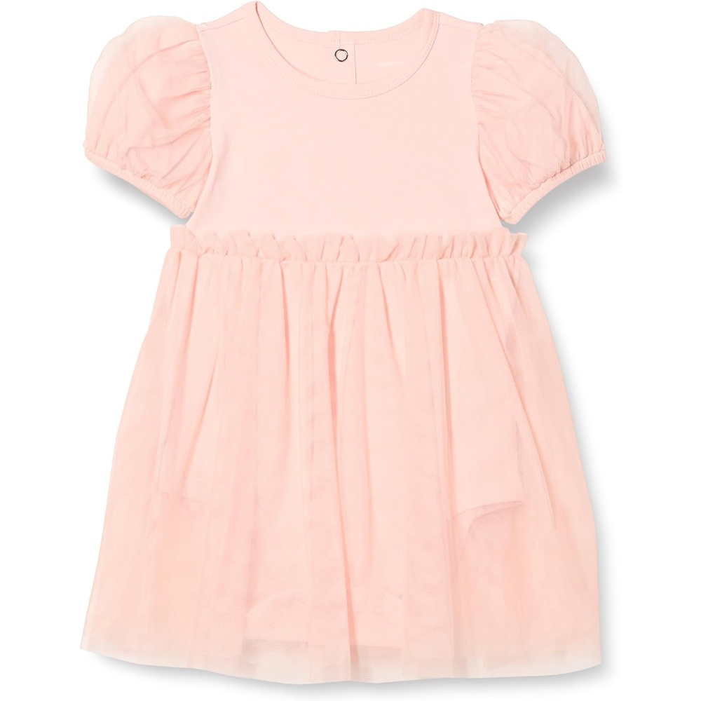image:imageAmazon Essentials Baby Girls Tulle Bodysuit Dress with Puff SleevesLight Pink