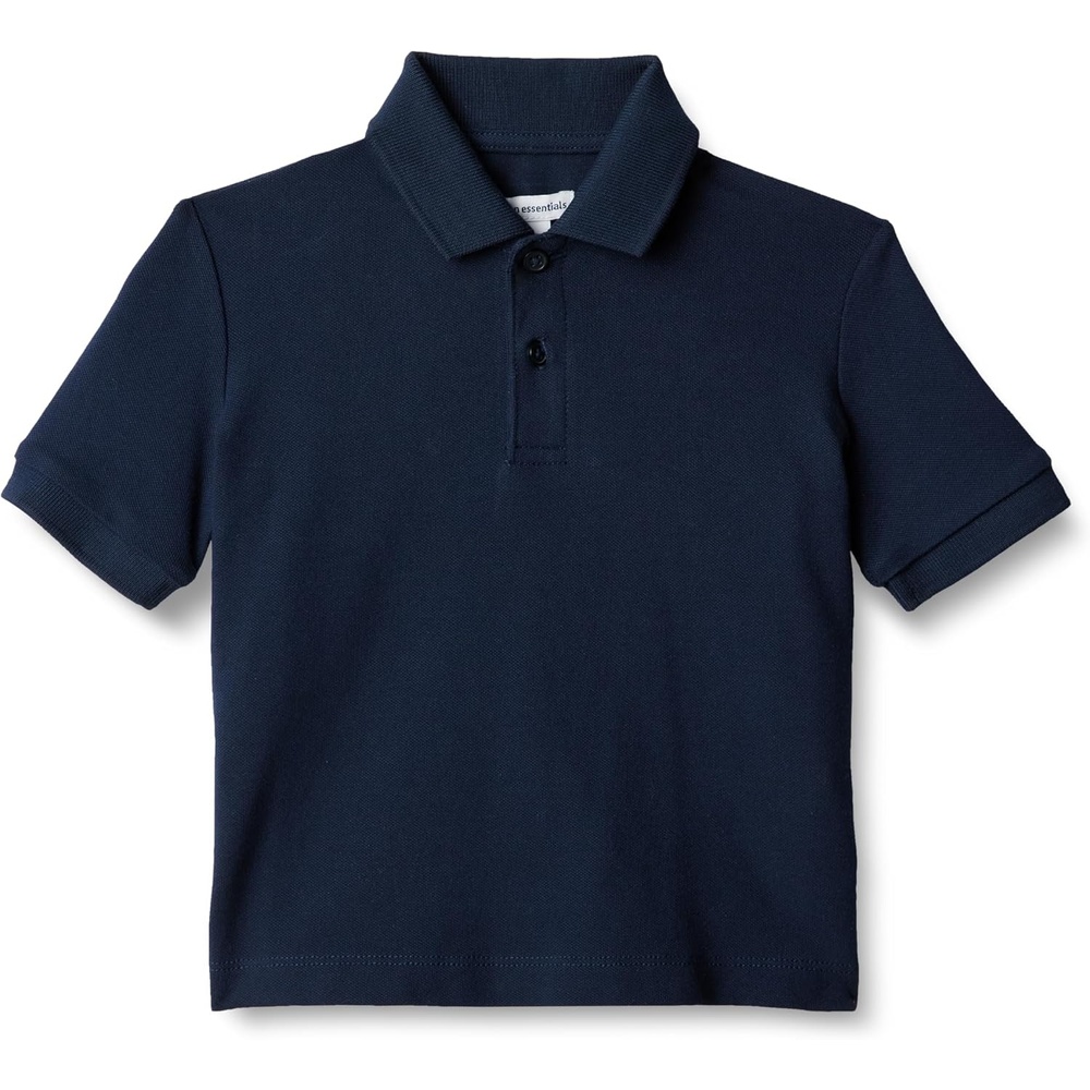 image:imageAmazon Essentials Boys and Toddlers Cotton Spandex Pique Polo Shirt Breathable Stretch KnitNavy