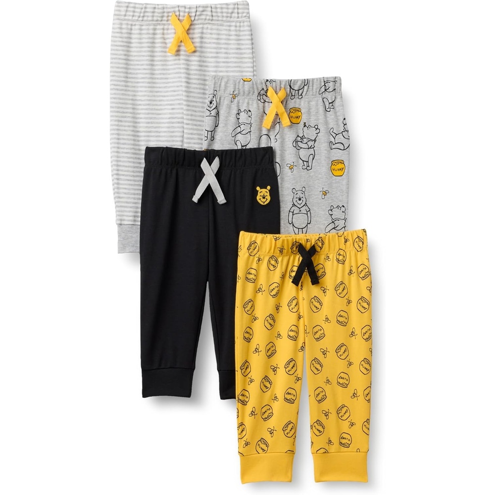 image:imageAmazon Essentials Disney Marvel Star Wars Toddler and Baby Boys Cotton Knit Jogger Pants MultipacksWinnie the Pooh Oh Bother