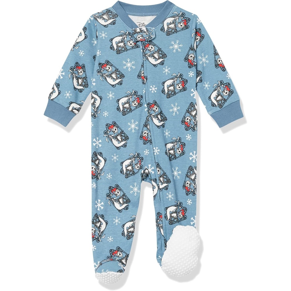 image:imageAmazon Essentials Disney Marvel Star Wars Unisex Babies SnugFit Cotton Footed Sleepers MultipacksNightmare Santa Jack