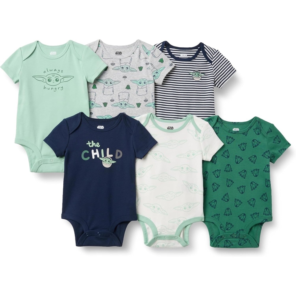 image:imageAmazon Essentials Disney Marvel Star Wars Unisex Babies SnugFit Cotton Footed Sleepers MultipacksStar Wars Child