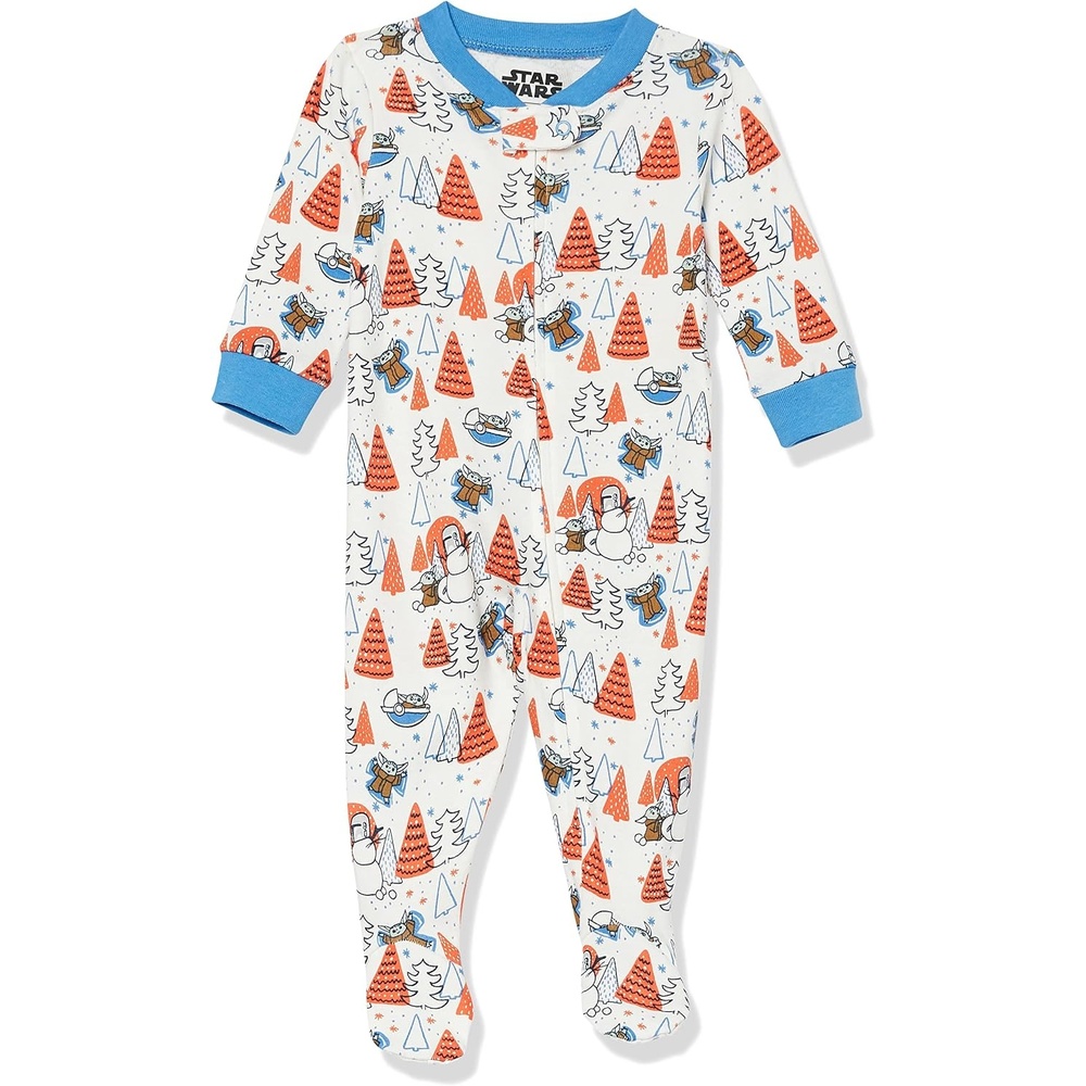 image:imageAmazon Essentials Disney Marvel Star Wars Unisex Babies SnugFit Cotton Footed Sleepers MultipacksStar Wars Mando Winter