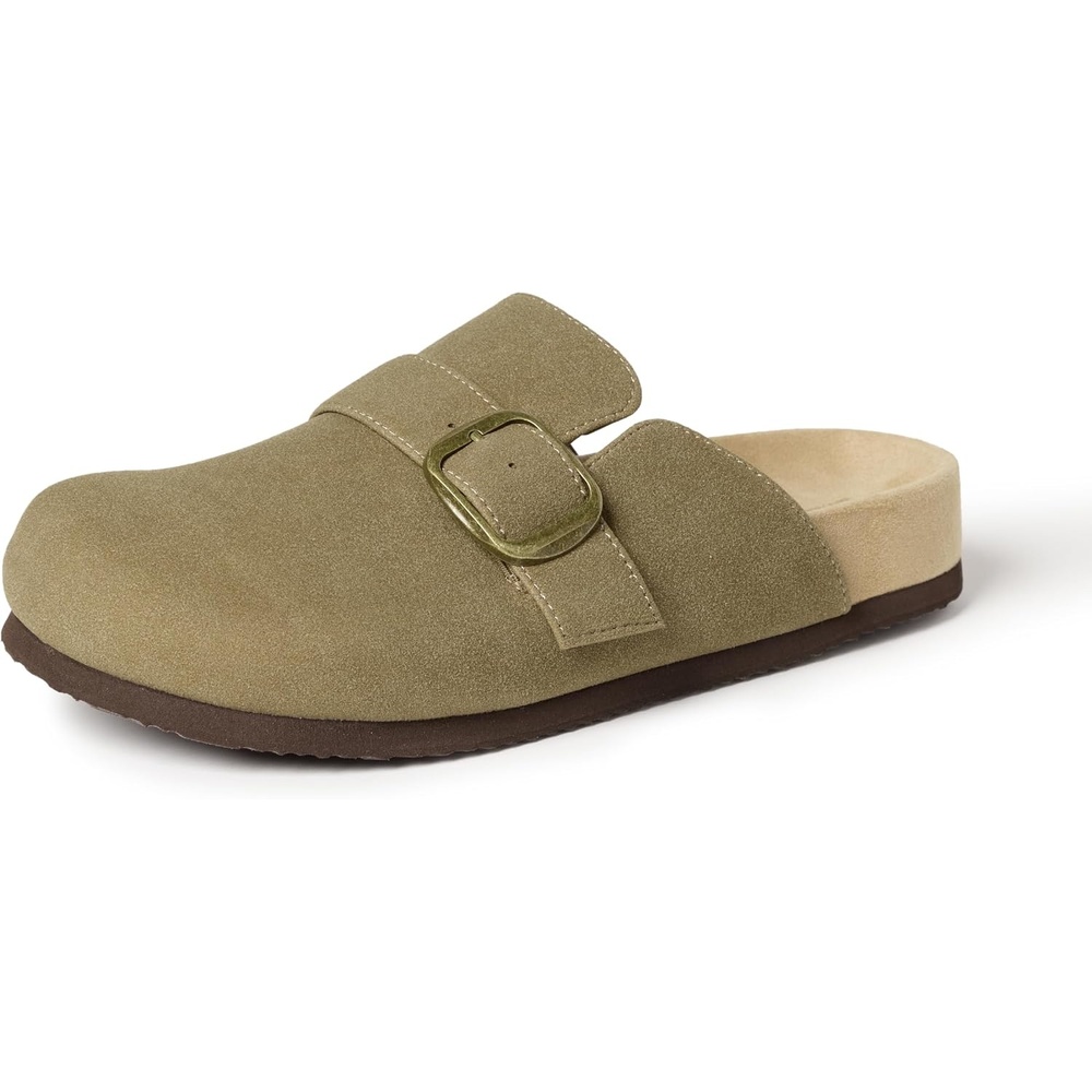 image:imageAmazon Essentials Mens Buckle Top Comfort ClogsTan