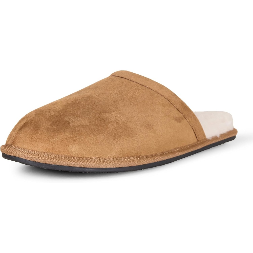 image:imageAmazon Essentials Mens Cozy Non Slip House SlippersChestnut Brown Microsuede