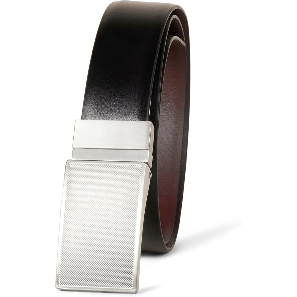 image:imageAmazon Essentials Mens Leather Reversible Plaque Dress BeltBlackChestnut Brown