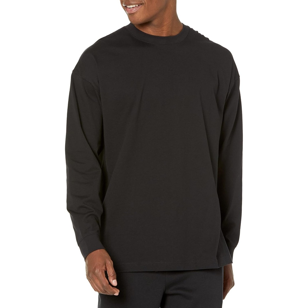 image:imageAmazon Essentials Mens OversizedFit LongSleeve Organic Cotton TShirtBlack