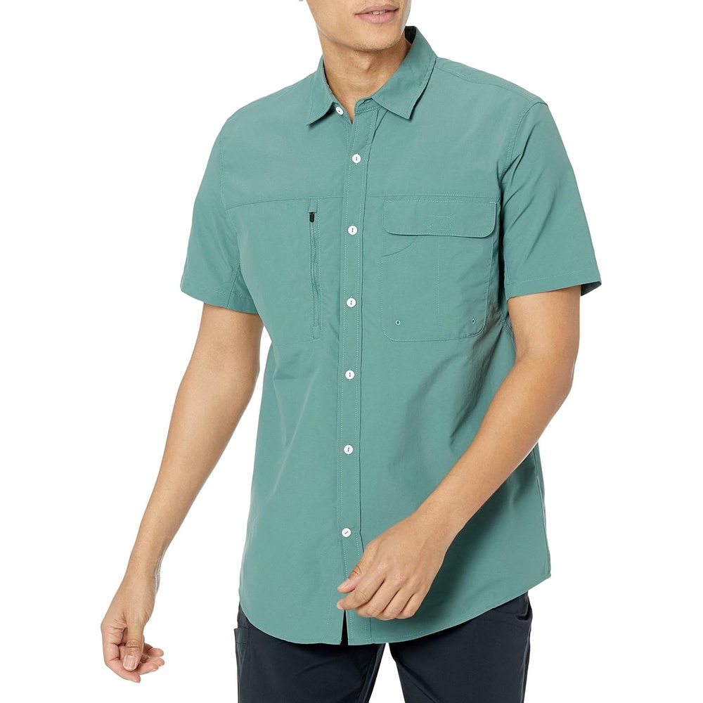 image:imageAmazon Essentials Mens Regularfit ShortSleeve Moisture Wicking Hiking ShirtSage Green