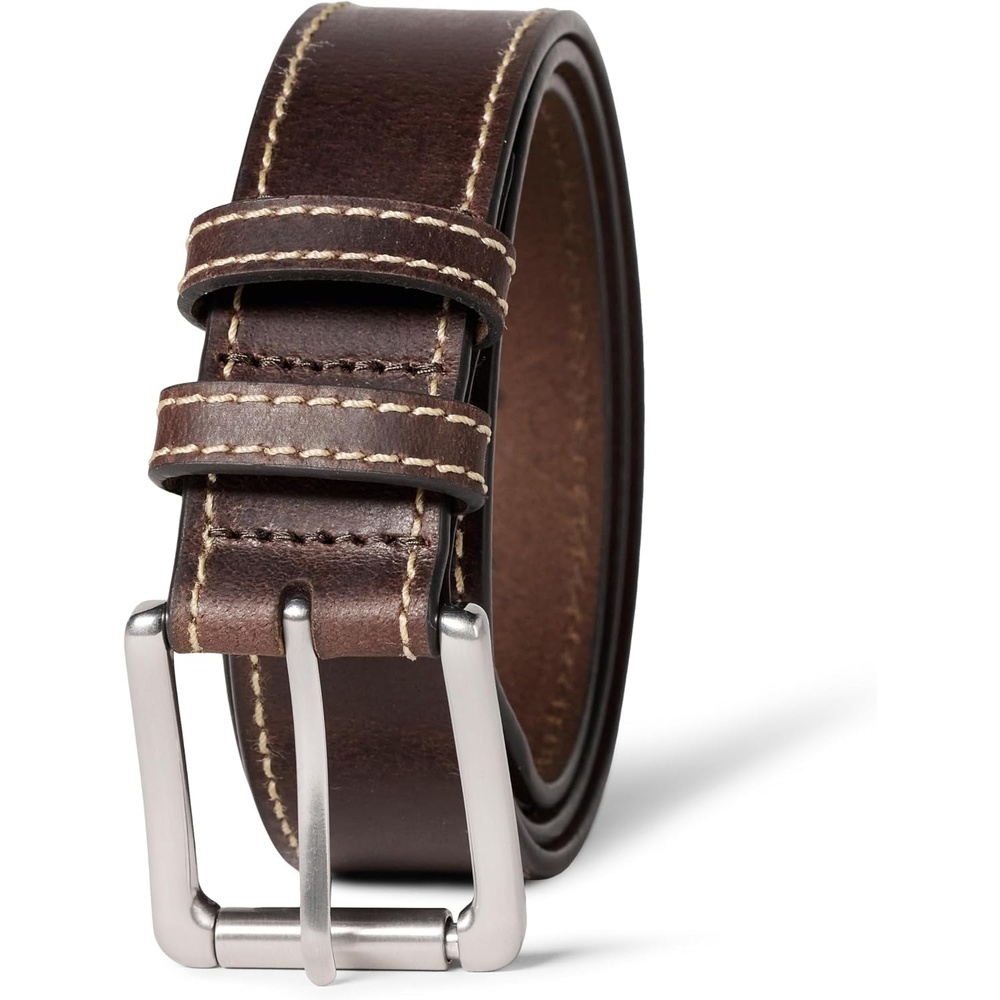 image:imageAmazon Essentials Mens Stitched Edge Leather BeltBrown