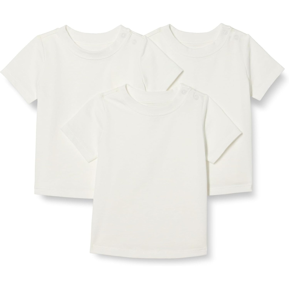 image:imageAmazon Essentials Unisex Toddlers and Babies Short Sleeve TShirtsWhite