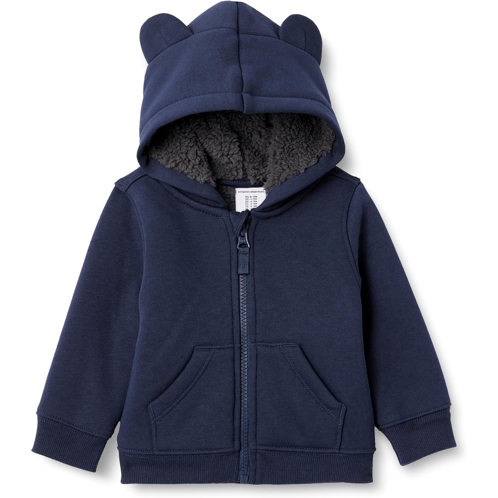 image:imageAmazon Essentials unisexbaby Sherpa Lined Full Zipper HoodieNavy