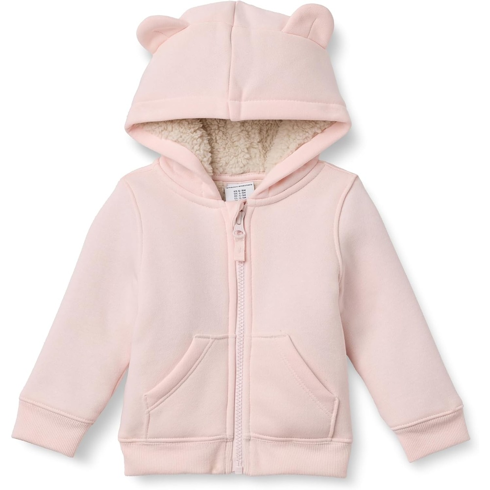image:imageAmazon Essentials unisexbaby Sherpa Lined Full Zipper HoodiePale Pink