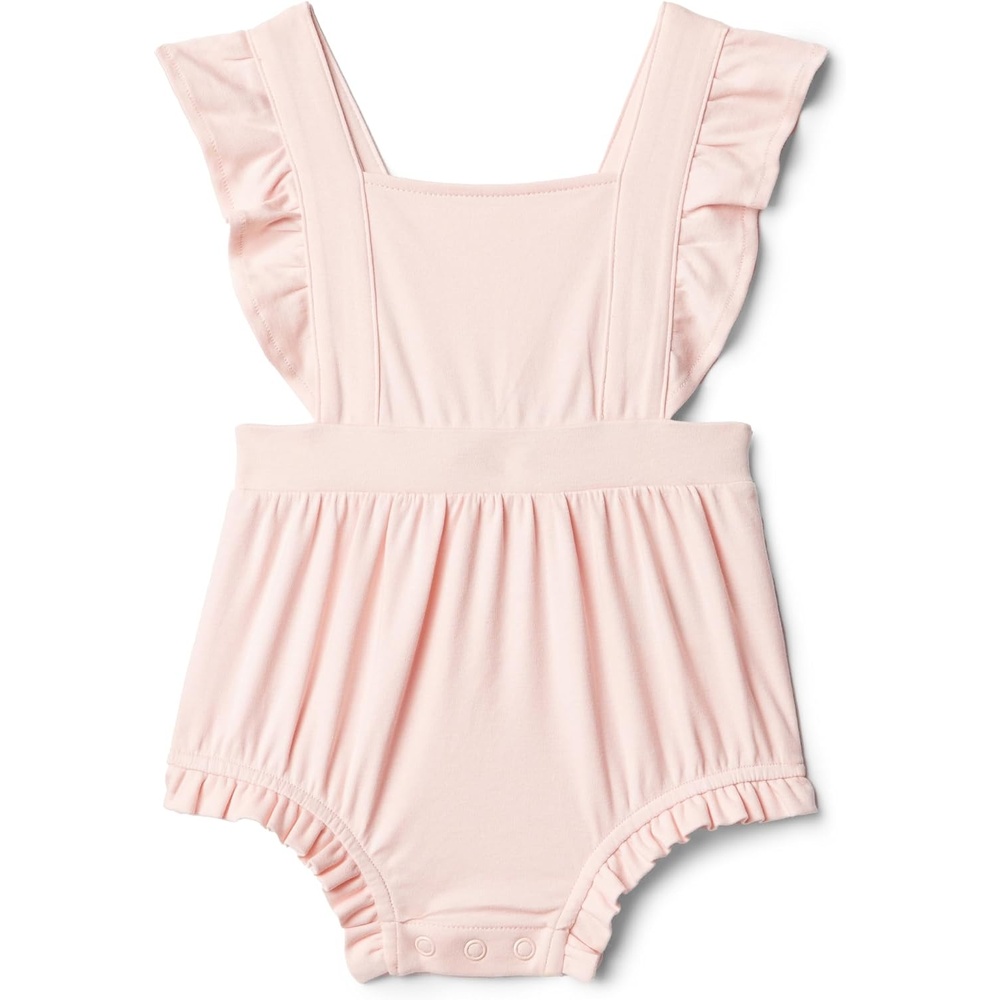 image:imageAmazon Essentials x Sofia Grainge Baby Girls Cotton Sleeveless Romper with RufflesLight Pink