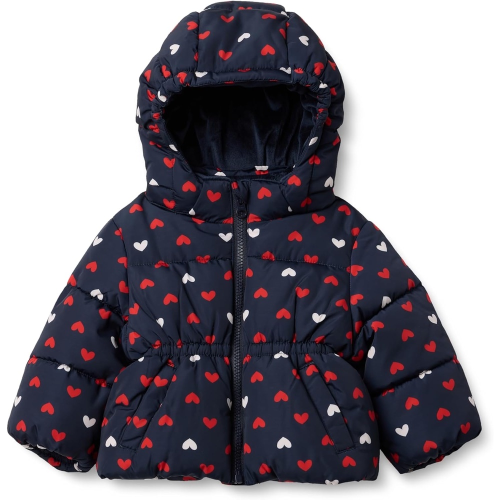 image:imageAmazon Essentials x Sofia Grainge Baby Girls WaterRepellent Hooded Puffer JacketNavy Hearts
