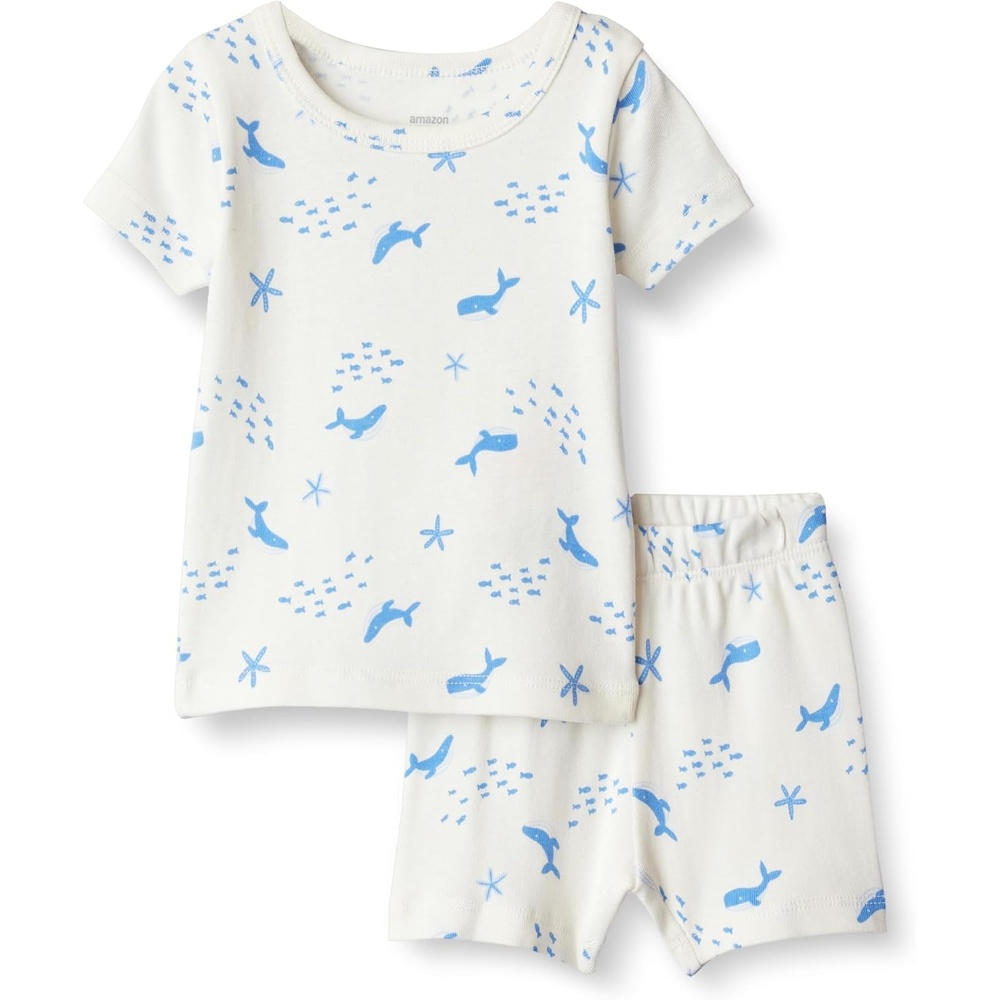 image:imageAmazon Essentials x Sofia Grainge Mommy and Me Short Sleeve Pajama SetIvory Whales