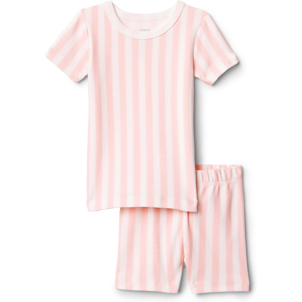 image:imageAmazon Essentials x Sofia Grainge Mommy and Me Short Sleeve Pajama SetPale Pink Bold Stripe