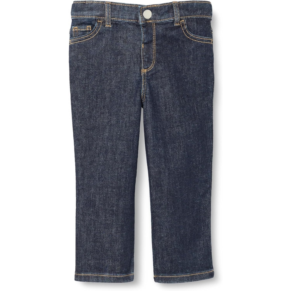 image:imageAmazon Essentials x Sofia Grainge Toddler and Baby Boys Regular Fit Straight Jeans with Elastic Waist Pull OnDark Indigo Wash