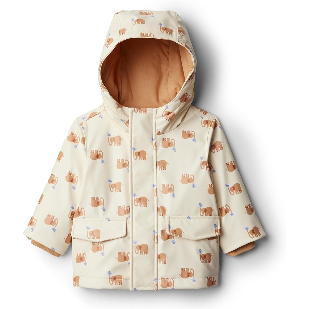 image:imageAmazon Essentials x Sofia Grainge Toddler and Baby Boys WaterRepellent Rain Jacket with Quilted LiningIvory Elephants