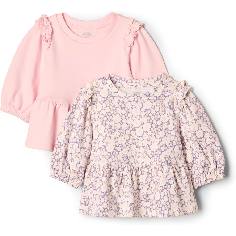 image:imageAmazon Essentials x Sofia Grainge Toddler and Baby Girls 34 Sleeve Knit TopDelicate FloralPink