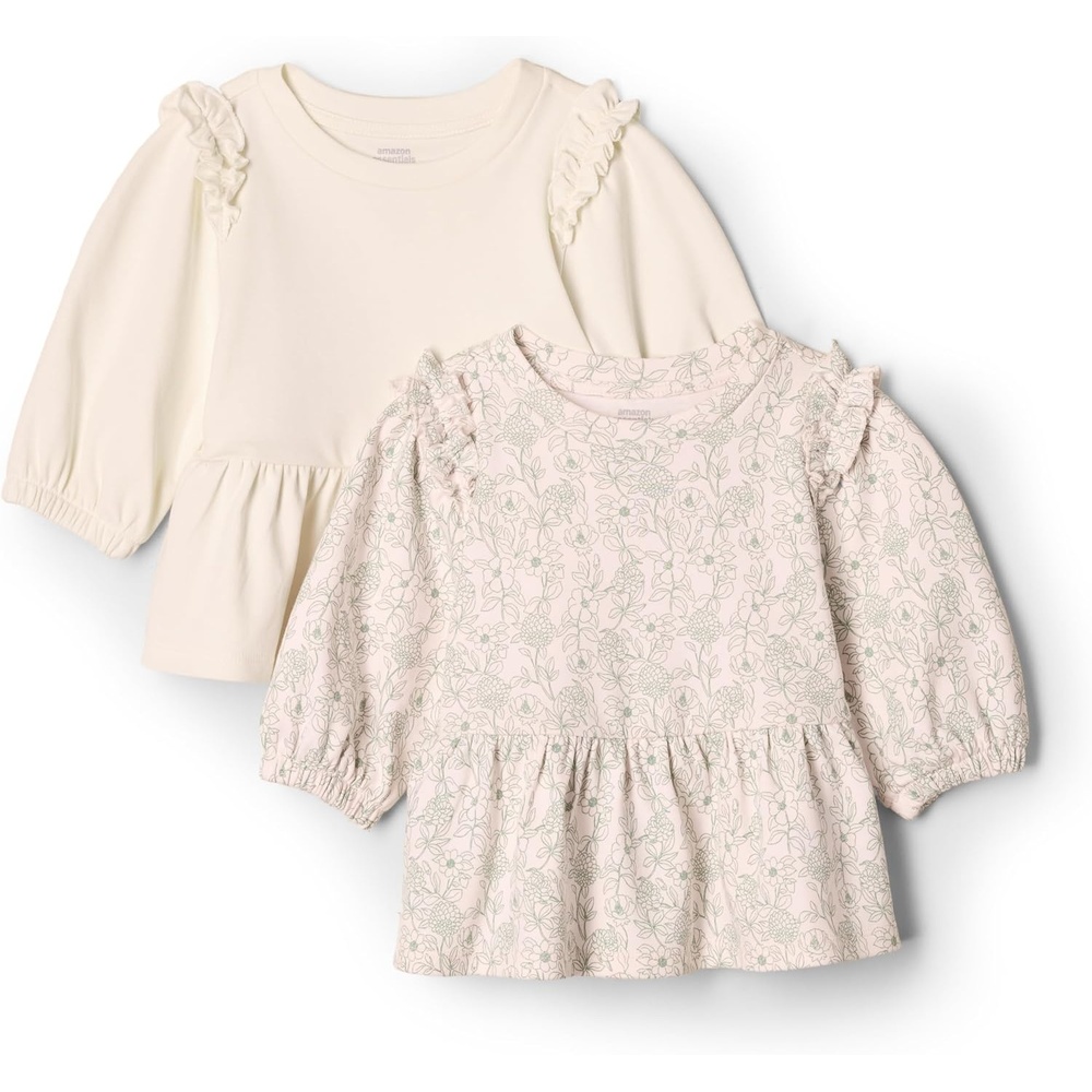 image:imageAmazon Essentials x Sofia Grainge Toddler and Baby Girls 34 Sleeve Knit TopIvorySketch Floral