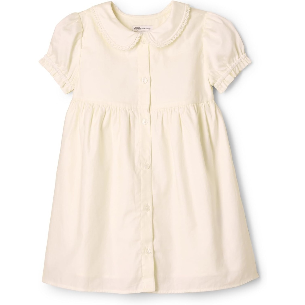 image:imageAmazon Essentials x Sofia Grainge Toddler and Baby Girls Cotton Sateen Dress with CollarIvory