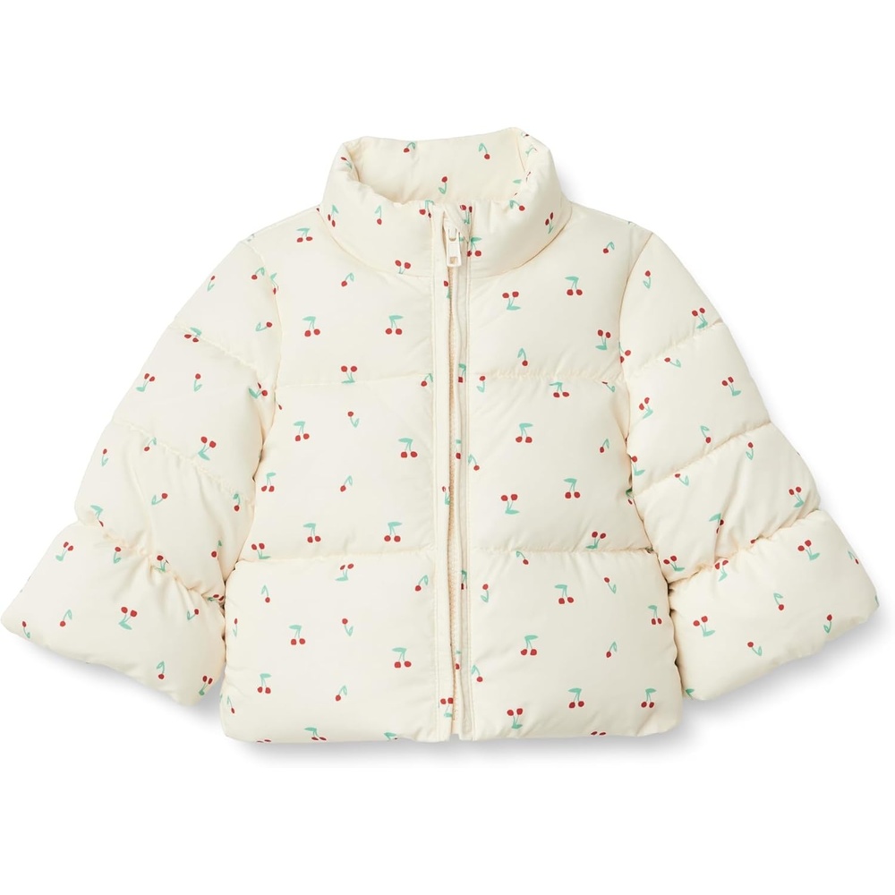 image:imageAmazon Essentials x Sofia Grainge Toddler and Baby Girls Heavyweight Fleece Lined Taffeta Puffer JacketIvory Cherries