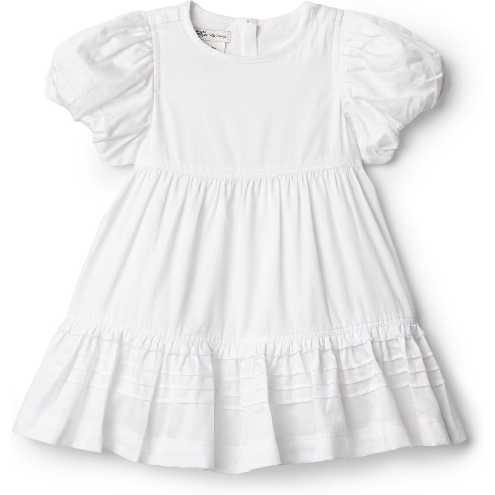 image:imageAmazon Essentials x Sofia Grainge Toddler and Baby Girls Puff Sleeve DressWhite