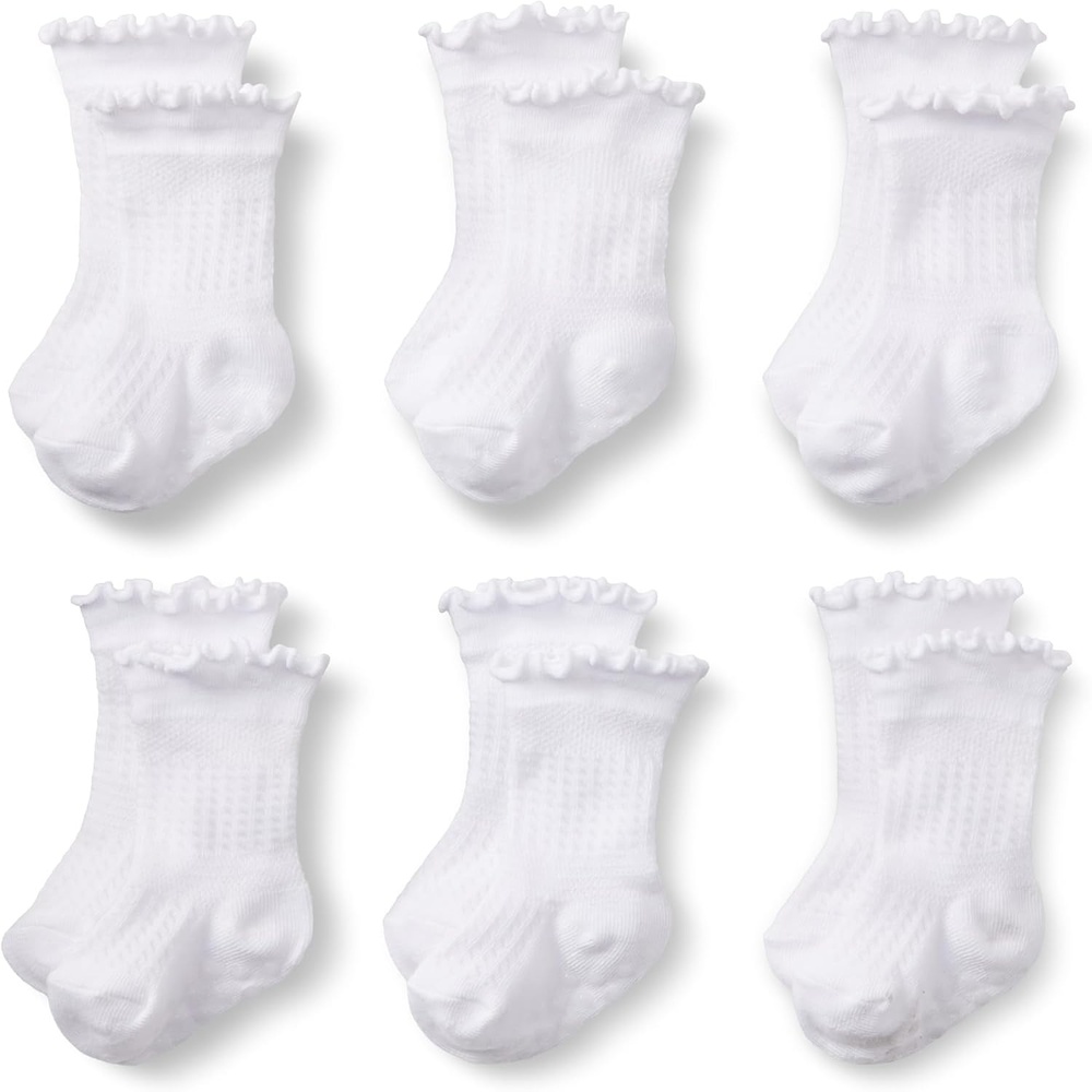 image:imageAmazon Essentials x Sofia Grainge Toddler and Baby Girls Scallop Top Socks with NonSlip GrippersWhite
