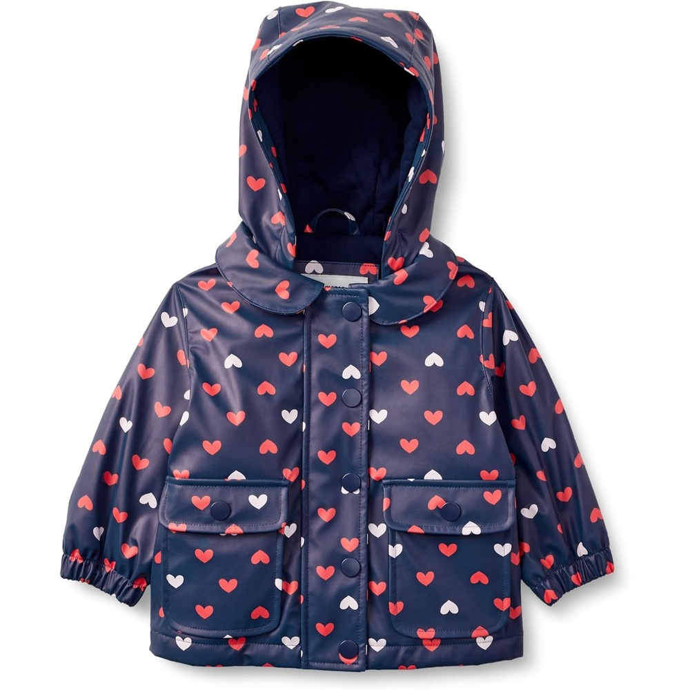 image:imageAmazon Essentials x Sofia Grainge Toddler and Baby Girls WaterRepellent Rain JacketNavy Hearts
