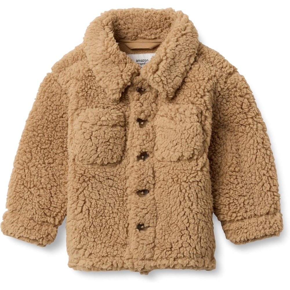 image:imageAmazon Essentials x Sofia Grainge Toddlers and Baby Boys Sherpa Fleece Overshirt JacketCamel