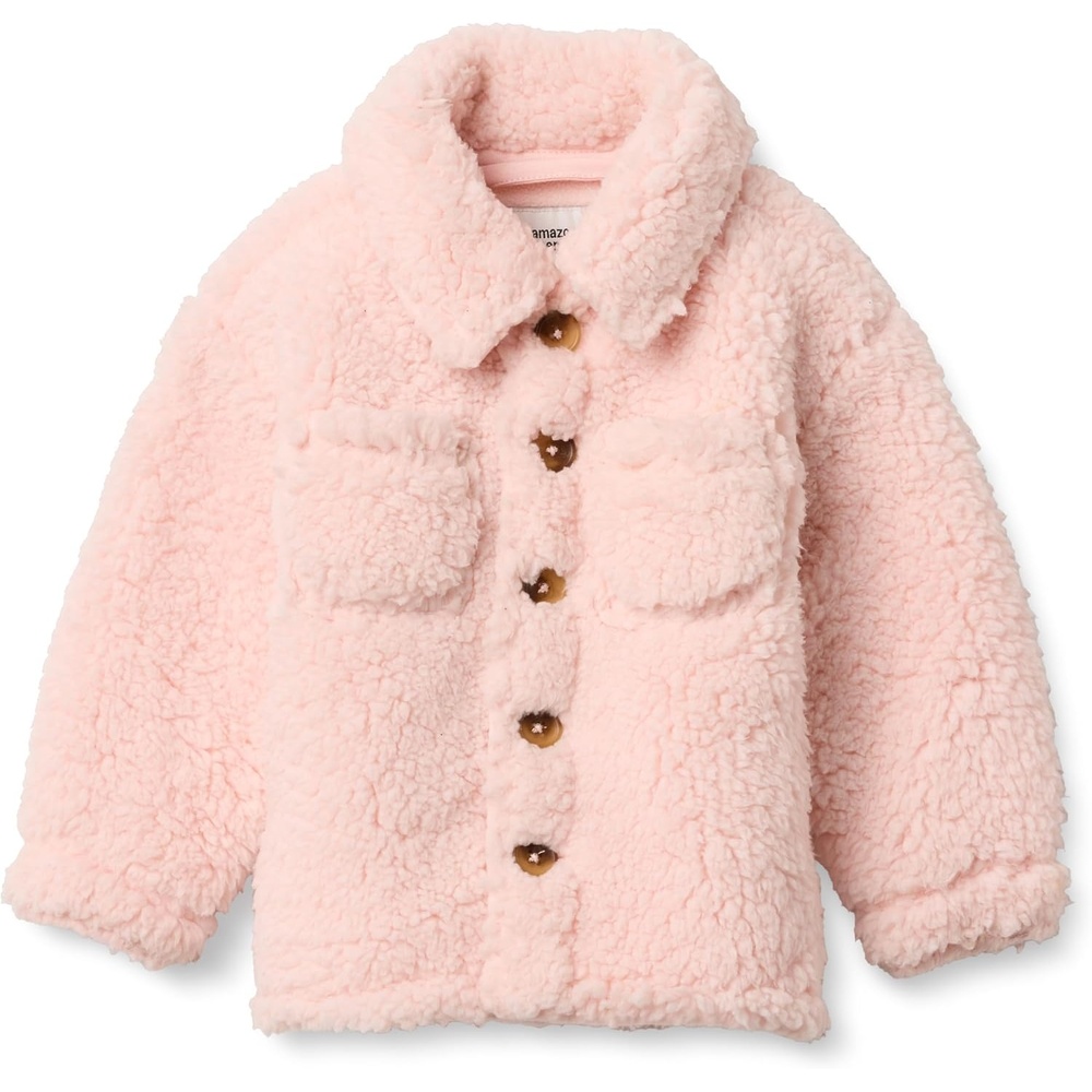image:imageAmazon Essentials x Sofia Grainge Toddlers and Baby Boys Sherpa Fleece Overshirt JacketLight Pink