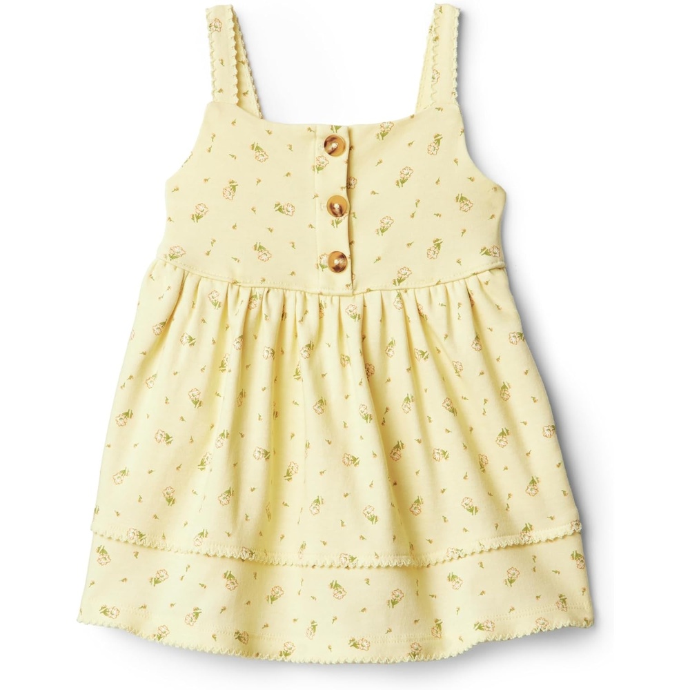 image:imageAmazon Essentials x Sofia Grainge Toddlers and Baby Girls Cotton Casual Fit and Flare DressLight Tan Ditsy Flower
