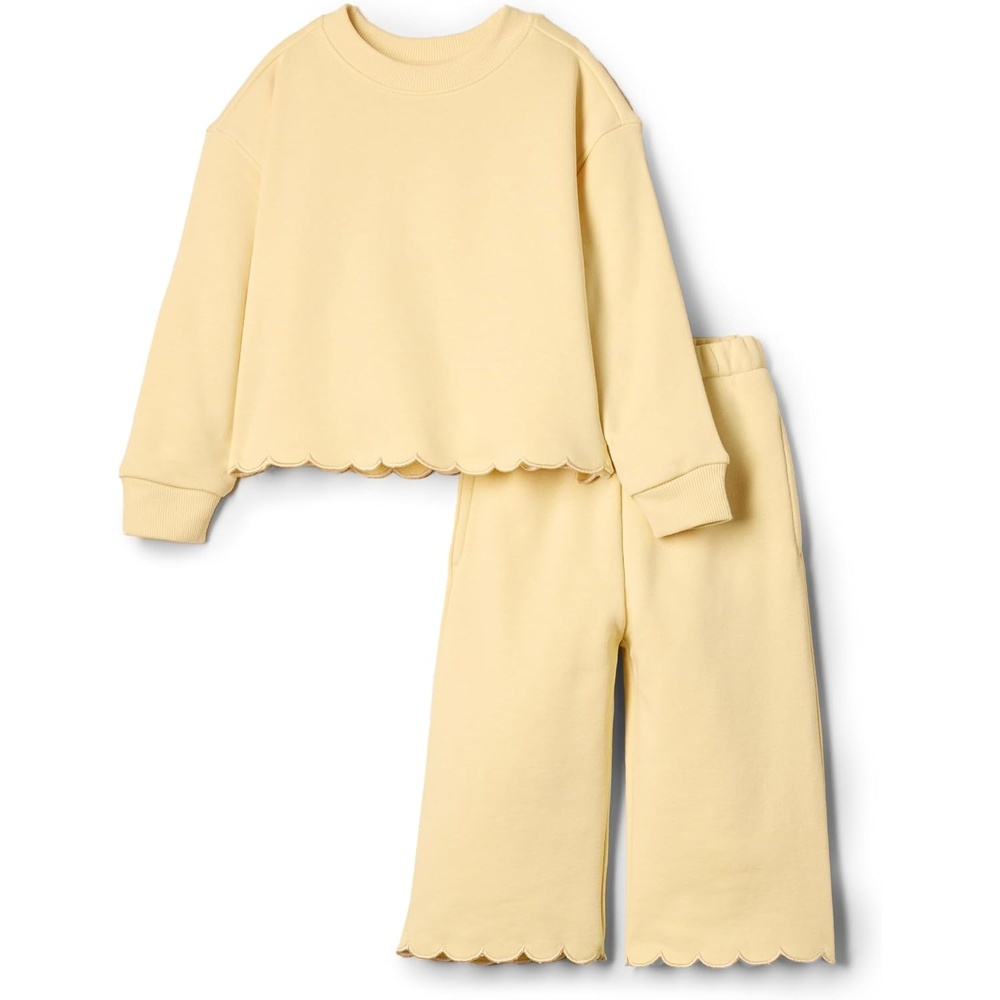 image:imageAmazon Essentials x Sofia Grainge Toddlers and Baby Girls French Terry Sweatshirt Pant and Top SetButter Yellow