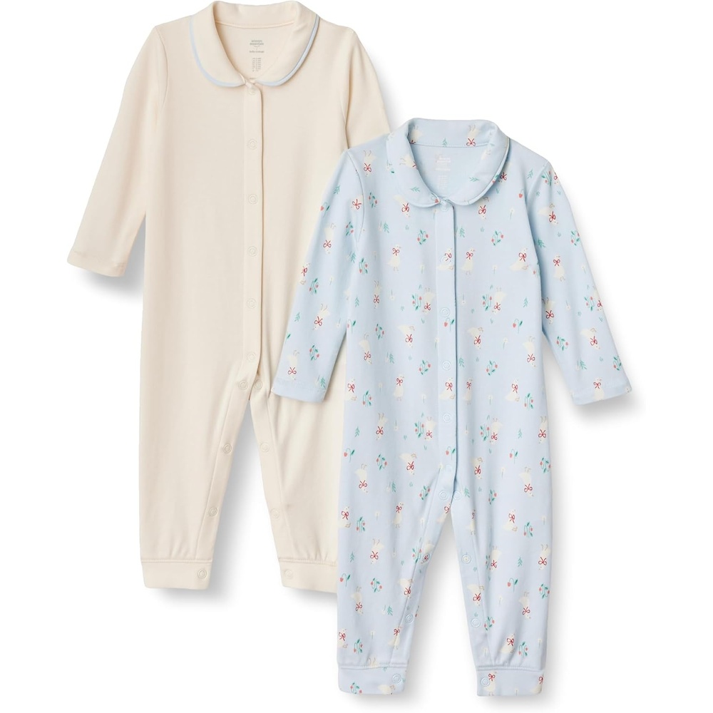 image:imageAmazon Essentials x Sofia Grainge Unisex Babies Cotton Footless Sleepsuit Pack of 2IvoryGeese
