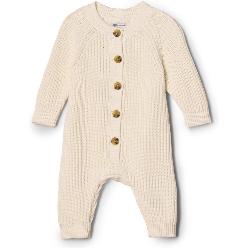 image:imageAmazon Essentials x Sofia Grainge Unisex Babies Cotton Knit PlaysuitIvory