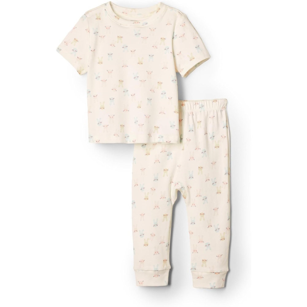 image:imageAmazon Essentials x Sofia Grainge Unisex Toddlers and Babies Cotton Knit Short Sleeve Shirt amp Pants SetIvory Little Bunnies