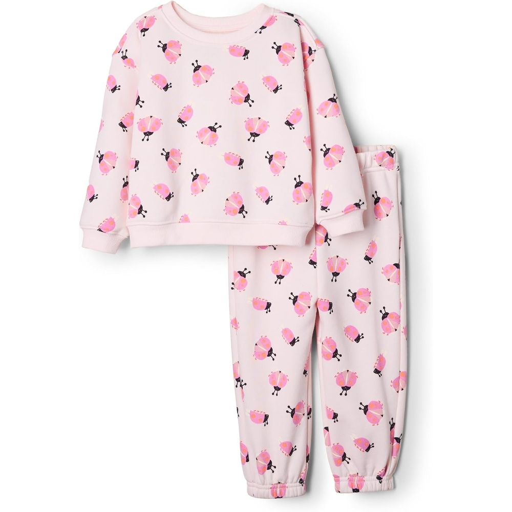 image:imageAmazon Essentials x Sofia Grainge Unisex Toddlers and Babies Sweatshirt amp Sweatpant SetPale Pink Tossed Ladybugs