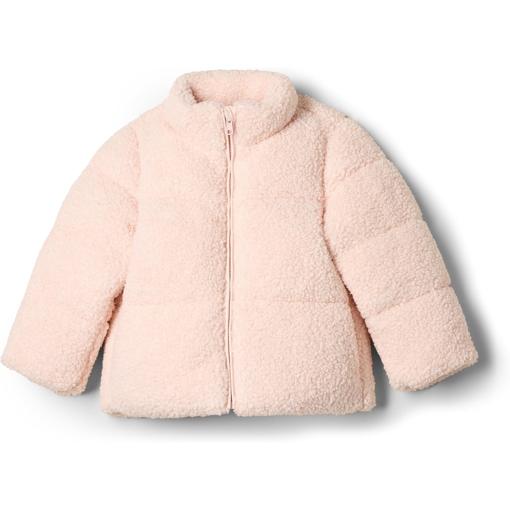 image:imageAmazon Essentials x Sofia Grainge Unisex Toddlers and Babies Teddy Puffer Jacket Winter Coat Fleece LinedLight Pink