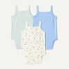 Amazon Essentials Baby Girls’ Cotton Sleeveless Bodysuits, Baby Clothes, Pack of 3(Cornflower Blue/Pale Mint Green/Bees)