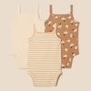 Amazon Essentials Baby Girls’ Cotton Sleeveless Bodysuits, Baby Clothes, Pack of 3(Pale Peach/Stripe/Lion and Pony)
