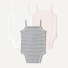 Amazon Essentials Baby Girls’ Cotton Sleeveless Bodysuits, Baby Clothes, Pack of 3(Pale Pink/White/French Stripe)